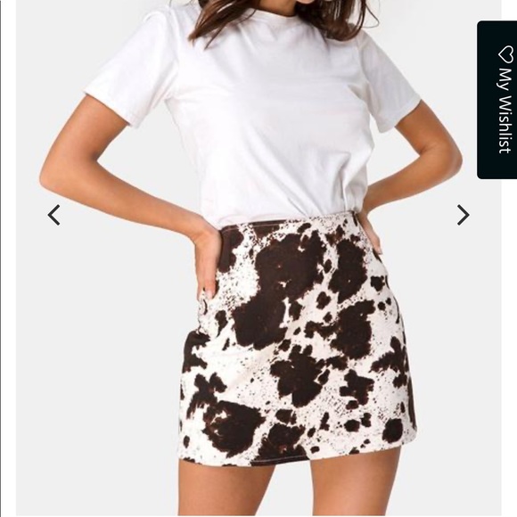 cow print denim skirt
